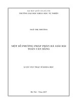 Một số phương pháp phân rã giải bài toán cân bằng 