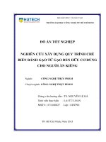 Nghiên cứu xây dựng quy trình chế biến bánh gạo từ gạo đen hữu cơ dùng cho người ăn kiêng 