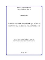 Kiểm soát chi thường xuyên qua kho bạc nhà nước hai bà trưng, thành phố hà nội 
