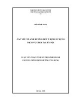 Các yếu tố ảnh hưởng đến ý định sử dụng dịch vụ uber tại hà nội 