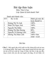 Bài tập thảo luận tâm lý học