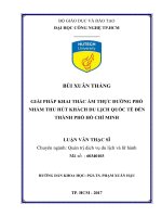 Giải pháp khai thác ẩm thực đường phố nhằm thu hút khách du lịch quốc tế đến thành phố hồ chí minh 