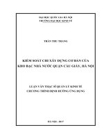 Kiểm soát chi xây dựng cơ bản của kho bạc nhà nước quận cầu giấy, hà nội 