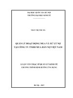 Quản lý hoạt động mua và xử lý nợ tại công ty TNHH mua bán nợ việt nam 