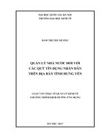 Quản lý nhà nước đối với các quỹ tín dụng nhân dân trên địa bàn tỉnh hưng yên 