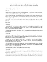 ĐỀ CƯƠNG ÔN TẬP MÔN NGỮ VĂN LỚP 11 HỌC KÌ II