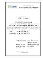 Nghiên cứu quy trình xác định nồng độ ức chế tối thiểu (MIC) cho cao chiết ethanol từ cây medinilla sp