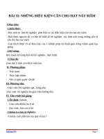 Giáo án Sinh học 6 bài 35: Những điều kiện cần cho hạt nảy mầm