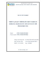 Thiết lập quy trình lên men vi khuẩn serratia marcescens để sản xuất chế phẩm diệt sâu 