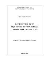 Dạy học theo dự án một số chủ đề Toán rời rạc cho học sinh chuyên Toán (Luận án tiến sĩ)