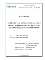 Nghiên cứu tổng hợp xanh nano bạc trong gel nha đam và kết hợp với chitosan ứng dụng trong tạo màng chữa vết thương 
