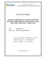 Áp sụng chỉ số chất lượng nước để đánh giá biến động chất lượng nước sông bồ, tỉnh thừa thiên huế 