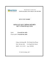 Khảo sát quy trình chế biến mứt vỏ bưởi mật ong 