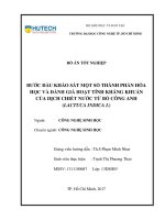 Bước đầu khảo sát một số thành phần hóa học và đánh giá hoạt tính kháng khuẩn của dịch chiết nước từ bồ công anh (lactuca indical) 