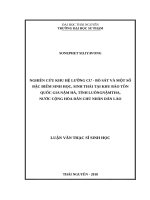 Nghiên cứu khu hệ lưỡng cư bò sát và một số đặc điểm sinh học, sinh thái tại khu bảo tồn quốc gia nặm hà, huyện nặm tha, tỉnh luông nặm tha, nước cộng hòa dân chủ nhân dân lào