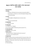 Giáo án Sinh học 6 bài 35: Những điều kiện cần cho hạt nảy mầm