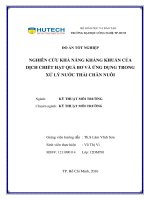 Nghiên cứu khả năng kháng khuẩn của dịch chiết hạt quả bơ và ứng dụng trong xử lý nước thải chăn nuôi 
