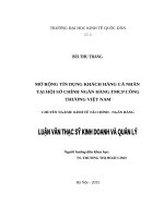 Luận văn thạc sỹ - Mở rộng tín dụng Khách hàng cá nhân tại Hội sở chính Ngân hàng TMCP Công thương Việt Nam