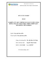 Nghiên cứu quy trình sản xuất nước uống đóng chai từ thảo mộc thiên nhiên quy mô phòng thí nghiệm 