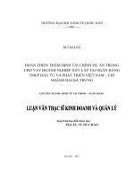 Luận văn thạc sỹ - Hoàn thiện thẩm định tài chính dự án trong cho vay doanh nghiệp xây lắp tại Ngân hàng TMCP Đầu tư và Phát triển Việt Nam - Chi nhánh Hai Bà Trưng