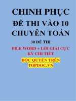Chinh phục đề thi vào 10 chuyên toán 