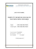 Nghiên cứu chế biến bia nồng độ cồn thấp trong phòng thí nghiệm 