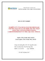 Nghiên cứu ứng dụng enzyme protease thương mại tegalase r660l để thu nhận chất màu astaxanthin ở dạng carotenoprotein từ phế liệu đầu tôm sú 