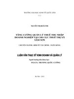 Luận văn thạc sỹ - Tăng cường quản lý thuế Thu nhập doanh nghiệp tại Chi cục Thuế thị xã Sầm Sơn