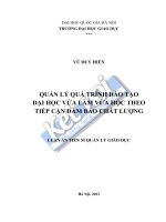 Luận văn tốt nghiệp : Quản lý quá trình đào tạo đại học vừa làm vừa học theo tiếp cận đảm bảo chất lượng