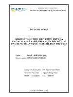 Khảo sát các điều kiện thích hợp của chủng vi khuẩn phân hủy hợp chất hữu cơ ứng dụng xử lý nước thải chế biến thủy sản