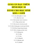 Giáo án dạy thêm hình học 10 phân dạng chuyên đề, biên soạn theo hướng trắc nghiệm   dành cho học sinh khá + giỏi 