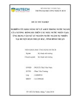 Nghiên cứu khả năng xử lý ASEN trong nước ngầm của xương rồng bà trên các mẫu nước nhân tạo  ứng dụng vào xử lý nguồn nước ngầm tự nhiên tại huyền hàm thuận bắc, tỉnh bình thuận 