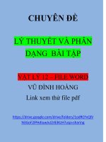 File word tất cả chuyên đề lớp 12  phân theo chủ đề và dạng, có PP giải, bài tập theo dạng và đáp án của vũ đình hoàng 