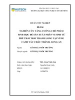 Nghiên cứu tăng cường chế phẩm sinh học để sản xuất phân vi sinh từ phế thải trái thanh long tại vùng canh tác châu thành long an 