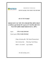 Khảo sát các yếu tố ảnh hưởng đến chất lượng gạo mầm từ gạo lứt nương đỏ tây nguyên (điều kiện khảo sát t= 30oc) 