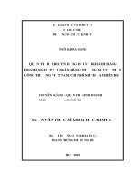 QUẢN TRỊ rủi RO tín DỤNG đối với KHÁCH HÀNG DOANH NGHIỆP tại NGÂN HÀNG THƯƠNG mại cổ PHẦN CÔNG THƯƠNG VIỆT NAM CHI NHÁNH THỪA THIÊN HUẾ 