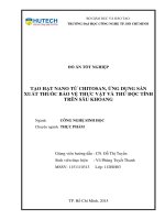 Tạo hạt nano từ chitosan, ứng dụng sản xuất thuốc bảo vệ thực vật và thửñộc tính trên sâu khoang 
