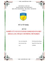 Nghiên cứu sản xuất bánh cookie bổ sung bột khoai lang tím quy mô phòng thí nghiệm