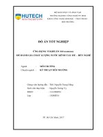 Ứng dụng vi khuẩn nitrosomonas để đánh giá chất lượng nước kênh tàu hủ   bến nghé 