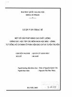 Luận văn tốt nghiệp : Một số giải pháp nâng cao chất lượng giảng dạy, học tập các môn khoa học Mác  Lênin, tư tưởng Hồ Chí Minh ở Phân viện báo chí và tuyên truyền