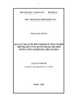Quản lý Nhà nước đối với kinh tế nông nghiệp trên địa bàn vùng Duyên Hải Bắc Bộ theo hướng công nghiệp hóa, hiện đại hóa (Luận án tiến sĩ)