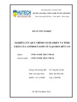 Nghiên cứu quy trình tách chiết và tính chất của anthocyanin từ gạo đen hữu cơ 