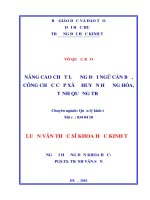 Nâng cao chất lượng đội ngũ cán bộ, công chức cấp xã ở huyện hướng hóa, tỉnh quảng trị 
