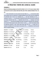 4 PRACTICE TESTS ON LEXICAL CLOZE