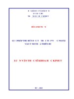 Giải pháp thu hút đầu tư trực tiếp nước ngoài vào tỉnh thừa thiên huế 