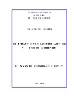 Giải pháp tạo việc làm cho lao động nử ở tỉnh thừa thiên huế 