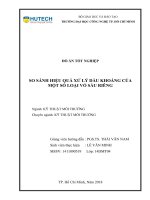So sánh hiệu quả xử lý dầu khoáng của một số loại vỏ sầu riêng 