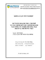 Kế toán doanh thu, chi phí và xác định kết quả kinh doanh tại công ty TNHH TM DV trí hùng việt 