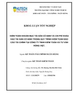 Kiểm toán khoản mục tài sản cố đinh và chi phí khấu hao tài sản cố định trong quy trình kiểm toán báo cáo tài chính tạo công ty TNHH kiểm toán và tư vấn rồng việt 