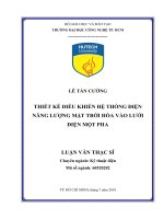 Thiết kế điều khiển hệ thống điện năng lượng mặt trời hòa vào lưới điện một pha 
